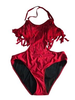 Red‎ Fringe One-Piece Swimsuit